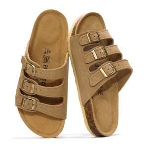 Project Cloud Women's | Genuine Leather Sandals | ProjectPlush邃｢ Memory Foam | Non-Slip - Capri
